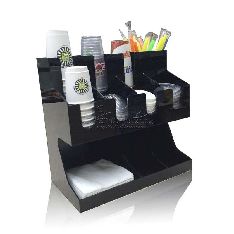 塑料亚克力一次性水杯架子纸杯架收纳盒 取杯器奶茶咖啡店用品