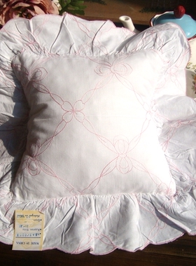 外贸纯棉刺绣花荷叶边腰枕套坐垫椅垫 甜美法式公主抱靠垫套 超值