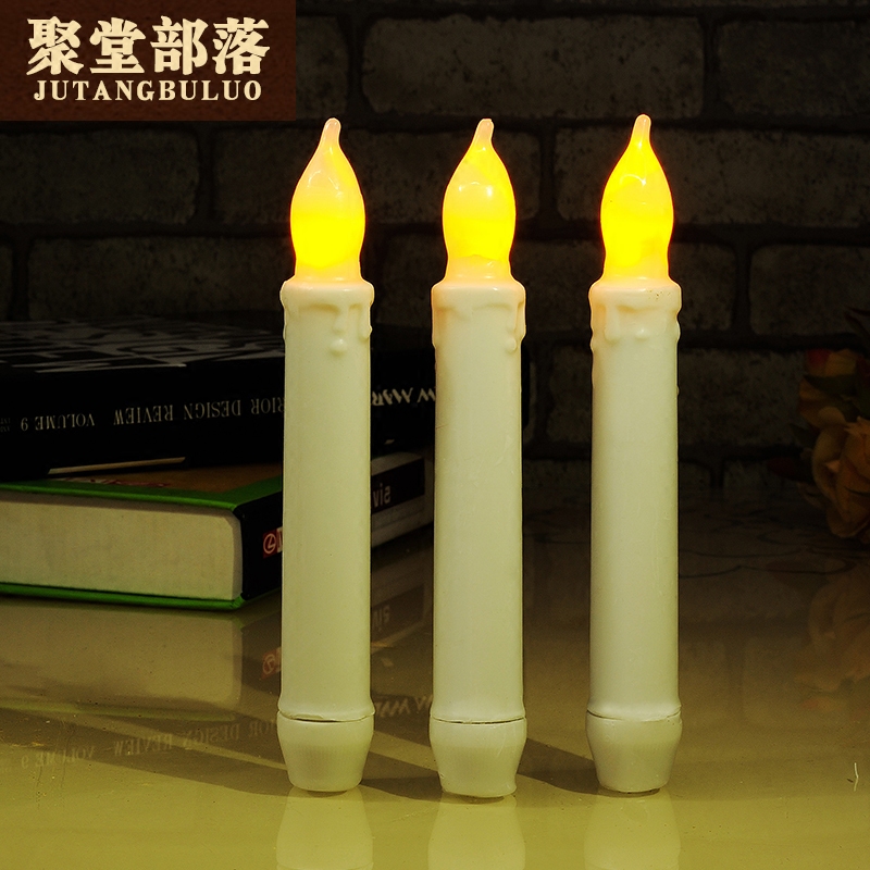 定时led电子蜡烛长杆蜡家居婚庆浪漫酒吧咖啡厅装饰6小时1套3个