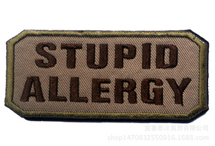 精美刺绣魔术贴补丁贴章 对笨蛋过敏 臂章 现货stupid allergy