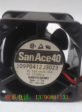 原装正品Sanyo/三洋散热风扇109P0412J3023 12V 0.35A 2线 4028