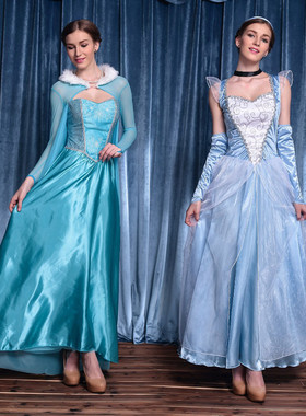 cosplay冰雪奇缘圣诞节服装成人安娜迪士尼灰姑娘艾莎白雪公主裙