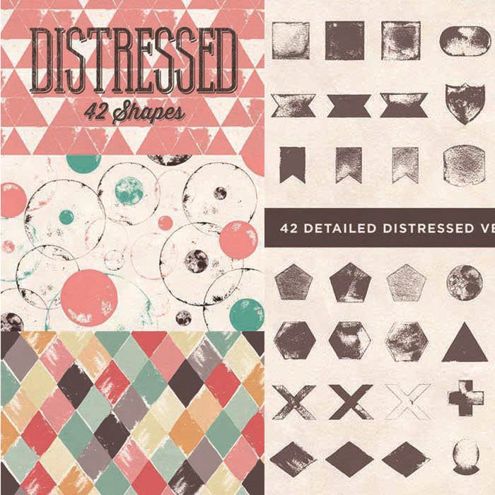 A2703矢量42个抽象几何形状三角形圆形菱形十字架图案 AI设计素材