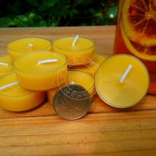 4小时天然蜂蜡茶蜡 蜜蜡胶壳Tealight 无烟香薰烛台精油 助眠净化