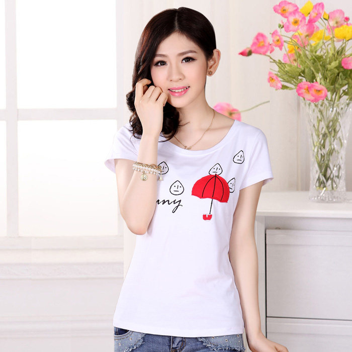 2017 new pattern Short sleeve T-shirt summer Korean Edition Self cultivation Show thin Primer Easy Large printing Simplicity jacketin the Women's clothing/Boutique , T-shirt  category - from Buy2taobao.com to provide professional Taobao agent buy service