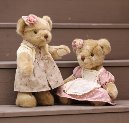 包邮正版可爱五关节泰迪熊麋鹿熊公仔毛绒玩具公仔生日礼物礼盒