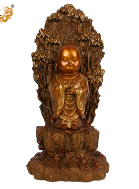 纯铜本命佛描金地藏王菩萨摆件