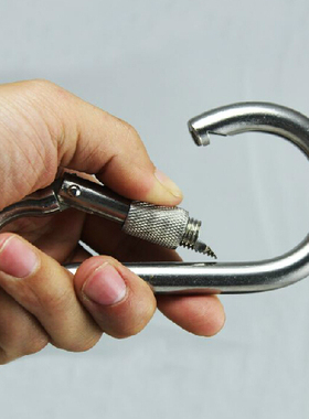 特价不锈钢304登山扣纯钢带锁快挂攀岩安全扣绳挂弹簧扣6 8 10 14