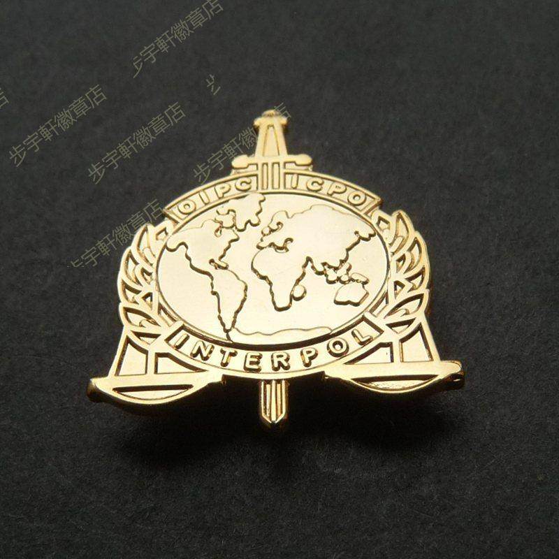 军迷用品国际刑警组织徽章 男士胸针男 文玩衬衫配饰 胸针 简约01
