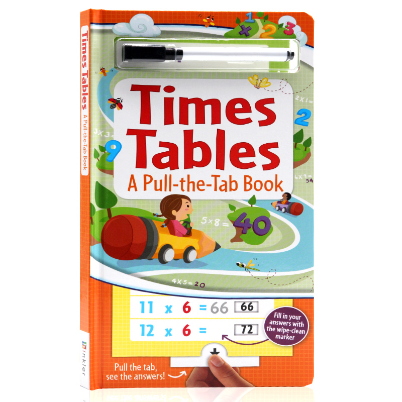 Nhân bảng Times Bàn English truyện tranh gốc Một Pull-the-Tab Book với bút lau trẻ em Rewritable học nhân giải trí tông giác ngộ Đồ chơi giáo dục