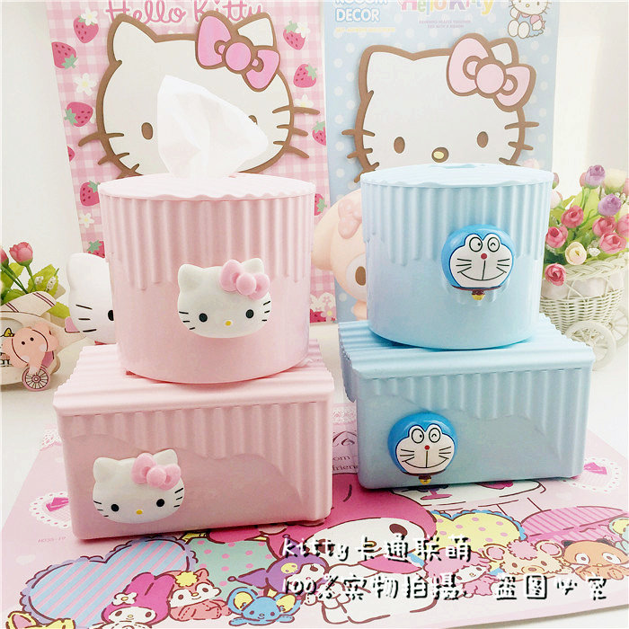 hello kitty叮当可爱卡通创意家居用品纸巾桶纸巾筒纸抽盒纸巾盒
