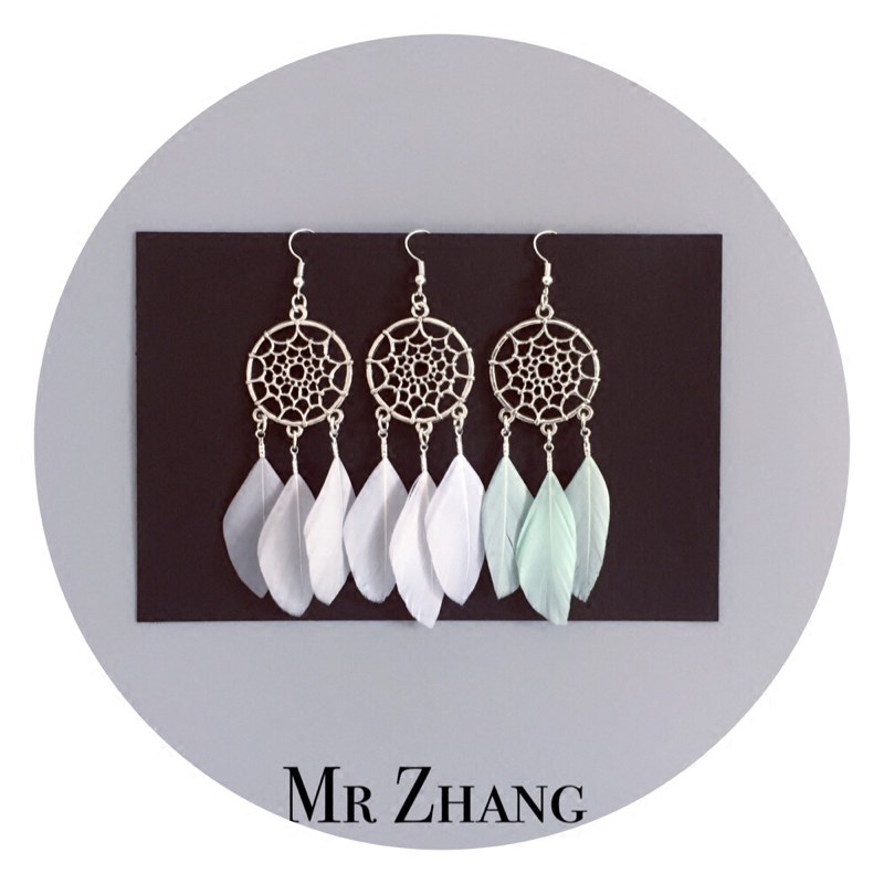 MR ZHANG张先生手作原创捕梦网耳环波西米亚风格耳环时尚羽毛耳环|msdalam kategori Aksesori/Barang Kemas Fesyen, anting-anting, anting-anting - dari Buy2taobao.com untuk memberikan perkhidmatan ejen Taobao profesional membeli
