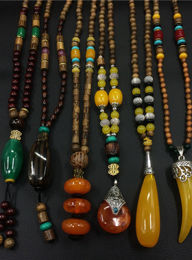 男女长款复古衬衣服装挂坠项链