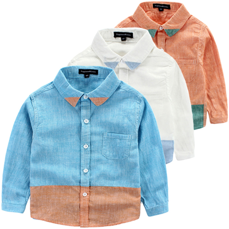 Chemise garcon à manche longue en lin - Ref 2082416 Image 1