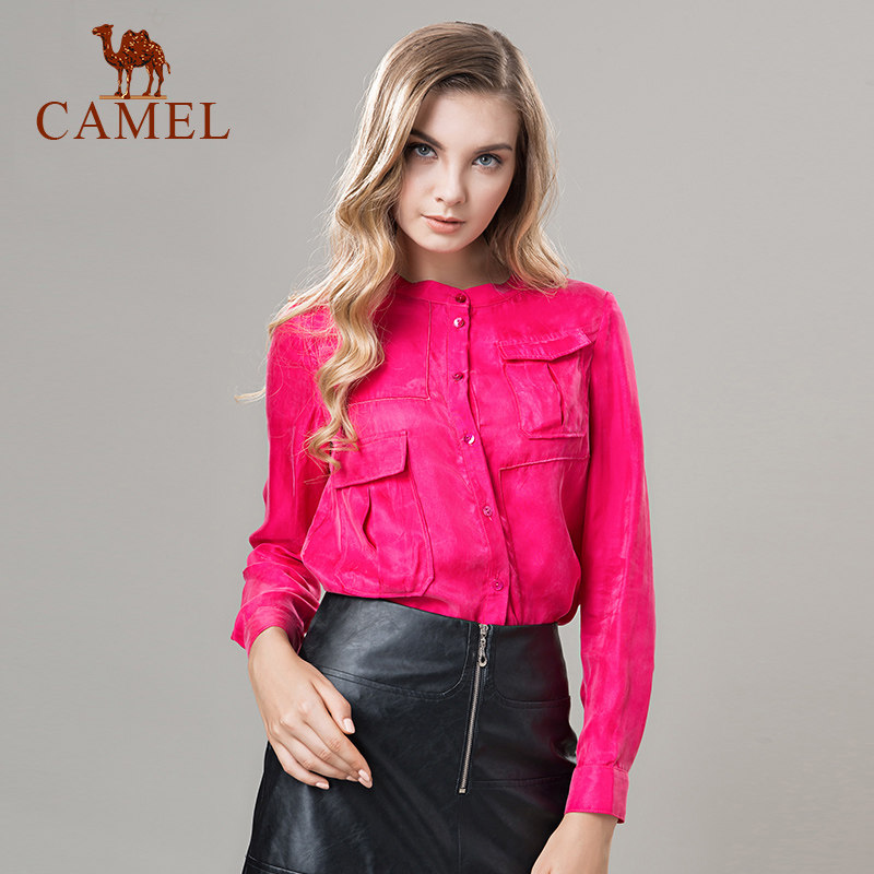 【非卖品】【清仓特惠】Camel/骆驼女装新款通勤ol玫红上衣直筒