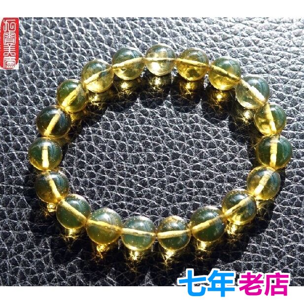 天然琥珀吊坠珠墨西哥品超净水优美蓝绿珀手串手链优品文玩特价