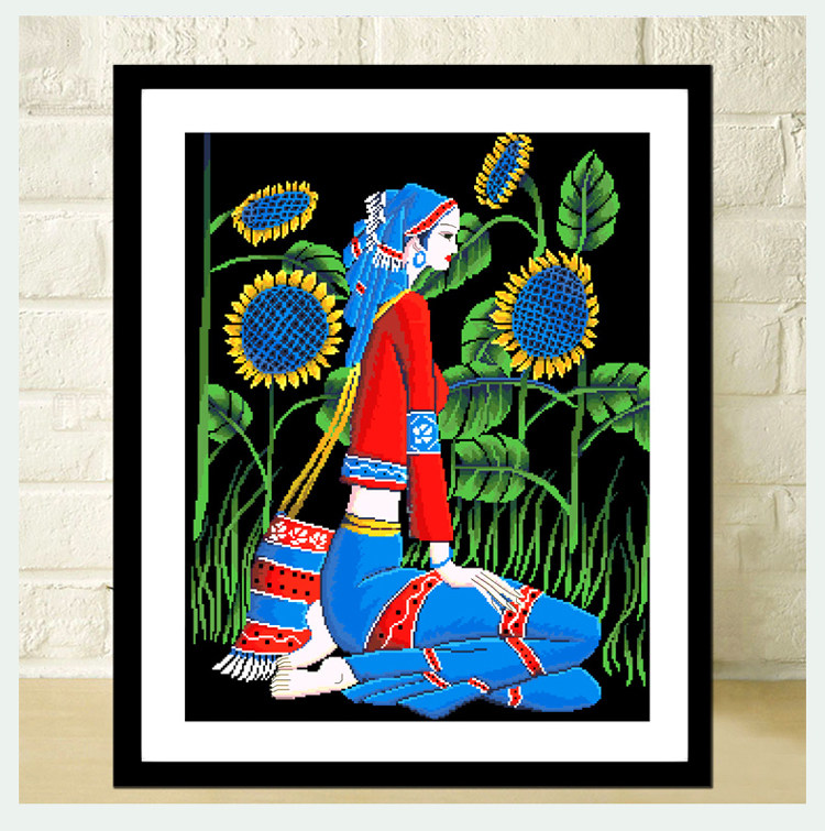 蒙娜麗莎新款精准印花十字繡滿繡客廳臥室小畫雲南少數民族陽光情在類目 居家布藝, 十字繡及工具配件, 十字繡套件中 - 來自Buy2taobao.com提供專業的淘寶代購服務