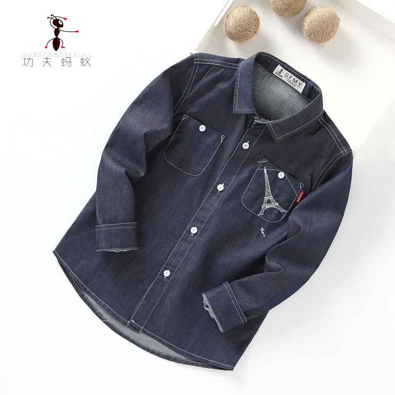 Chemise garcon à manche longue en toile - Ref 2073592 Image 1