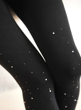 modern red  黑色棉质打底裤 亮钻踩脚裤