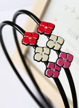 Aznavour/GrainDeBeaute韩国发饰拼色四叶草花朵发箍头箍发卡H2