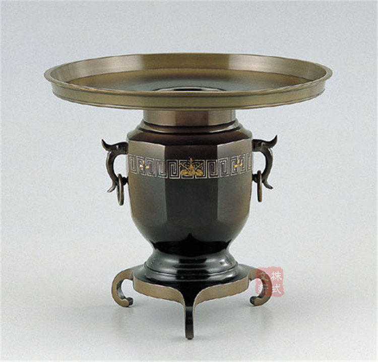 日本代购 高冈铜器花瓶花器八角雷門  鍋長 薄端简约创意摆件插花