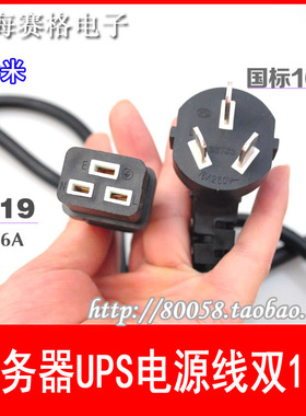 UPS服务器16A电源线国标16A转C19接头插头插座1.5平方1.8米3米