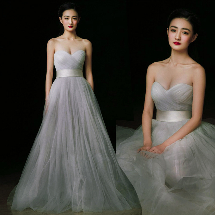 Wedding dress, bridesmaid dress, evening dress, long fashionable tube top, fitted, plus size