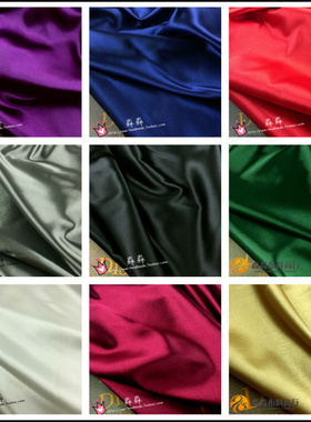 睡衣布料纯色缎面仿真丝色丁背景娃衣面料亮面缎丝质布料绿色