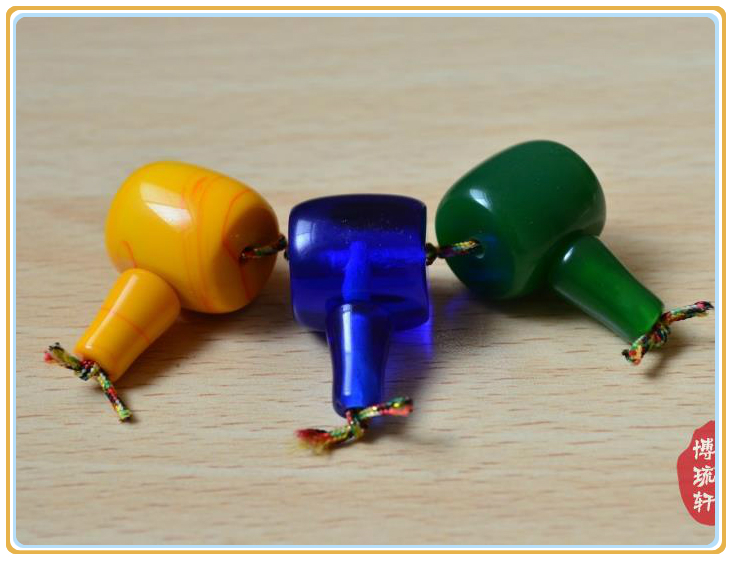 藏式琉璃三通佛头佛塔DIY金刚菩提佛珠配件宝蓝色绞胎黄色