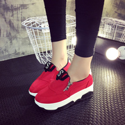 Autumn Le Fu shoes, women's shoes, new zipper Korean tidal platform pedals lazy shoes women black red platform shoes