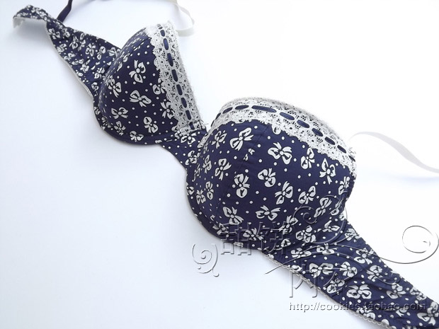 欧美风蝴蝶结蕾丝边全棉女士内衣