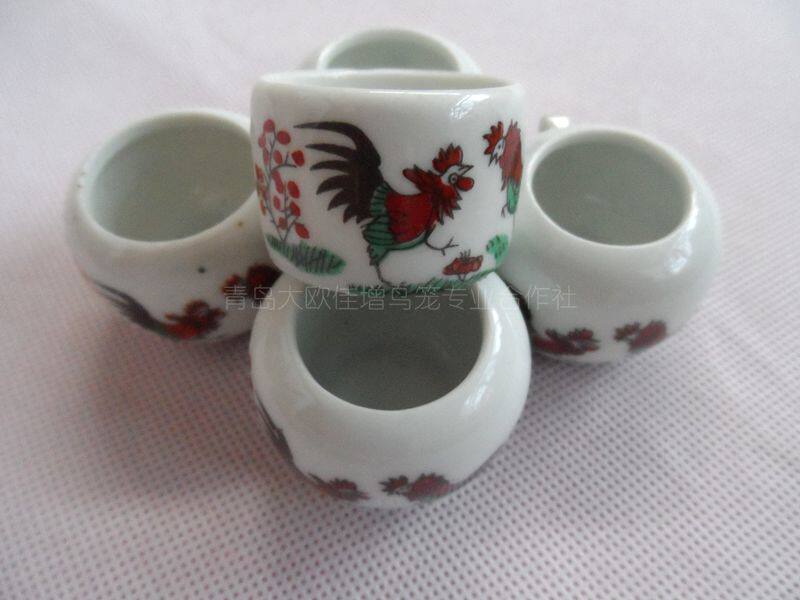 大欧鸟笼景德镇烧制普通靛颏红子绣眼鸟食罐五件套多种图案