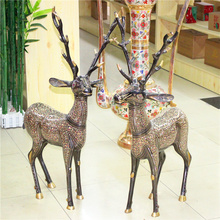 巴基斯坦铜器手工艺品40英寸情侣福寿富贵对鹿节日乔迁礼品BT533