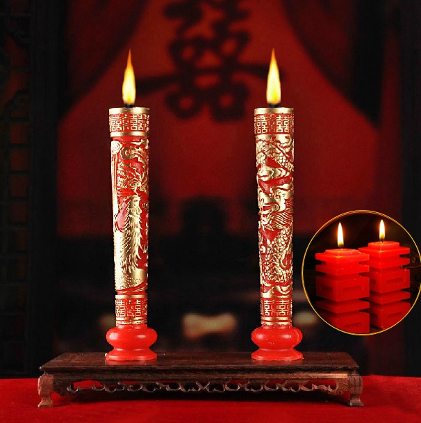 结婚婚房布置装饰用品 中式婚礼洞房花烛龙凤喜字蜡烛大小号|msdalam kategori bekalan perayaan/hadiah, lilin - dari Buy2taobao.com untuk memberikan perkhidmatan ejen Taobao profesional membeli