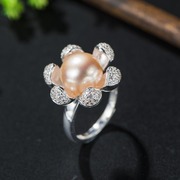 Is 925 Silver ladies Thai flowers gorgeous Thai silver natural Pearl ring currents in Europe and America the wild rings