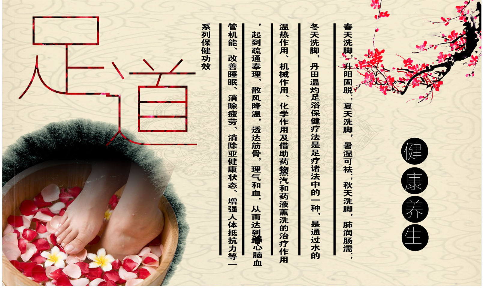 748海报印制展板写真喷绘22中华传统养生足浴足道按摩展板