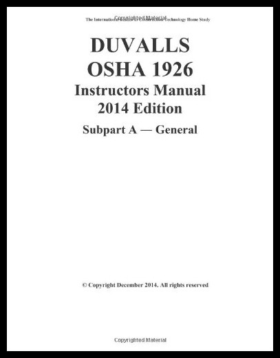 【预售】duvalls osha 1926 instructors manual 2014 edition