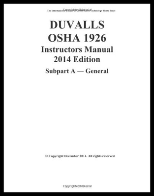 【预售】Duvalls OSHA 1926 Instructors Manual 2014 Edition