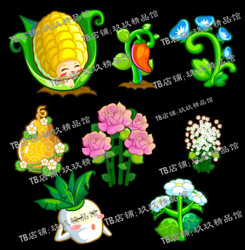 falsh 矢量游戏 植物 满天星 辣椒 萝卜玉米 南瓜作物素材文件