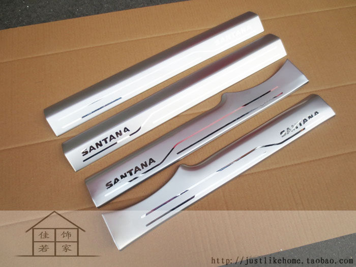 新桑塔纳内置装饰贴迎宾踏板