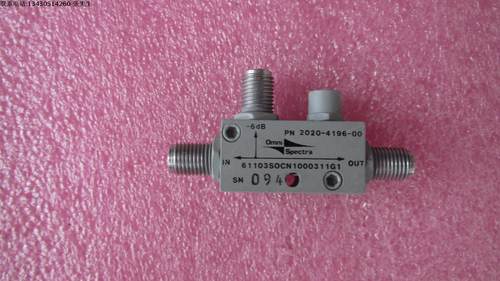 M/A-COM进口 2020-4196-00  6-18GHz 6dB 10W SMA 射频微波同轴宽带定向耦合器 质量包好，包能用 可提供详细测试图 频率范围：6-18GHz 有测试图 耦合度：6dB 输入功率：10 W 接头SMA