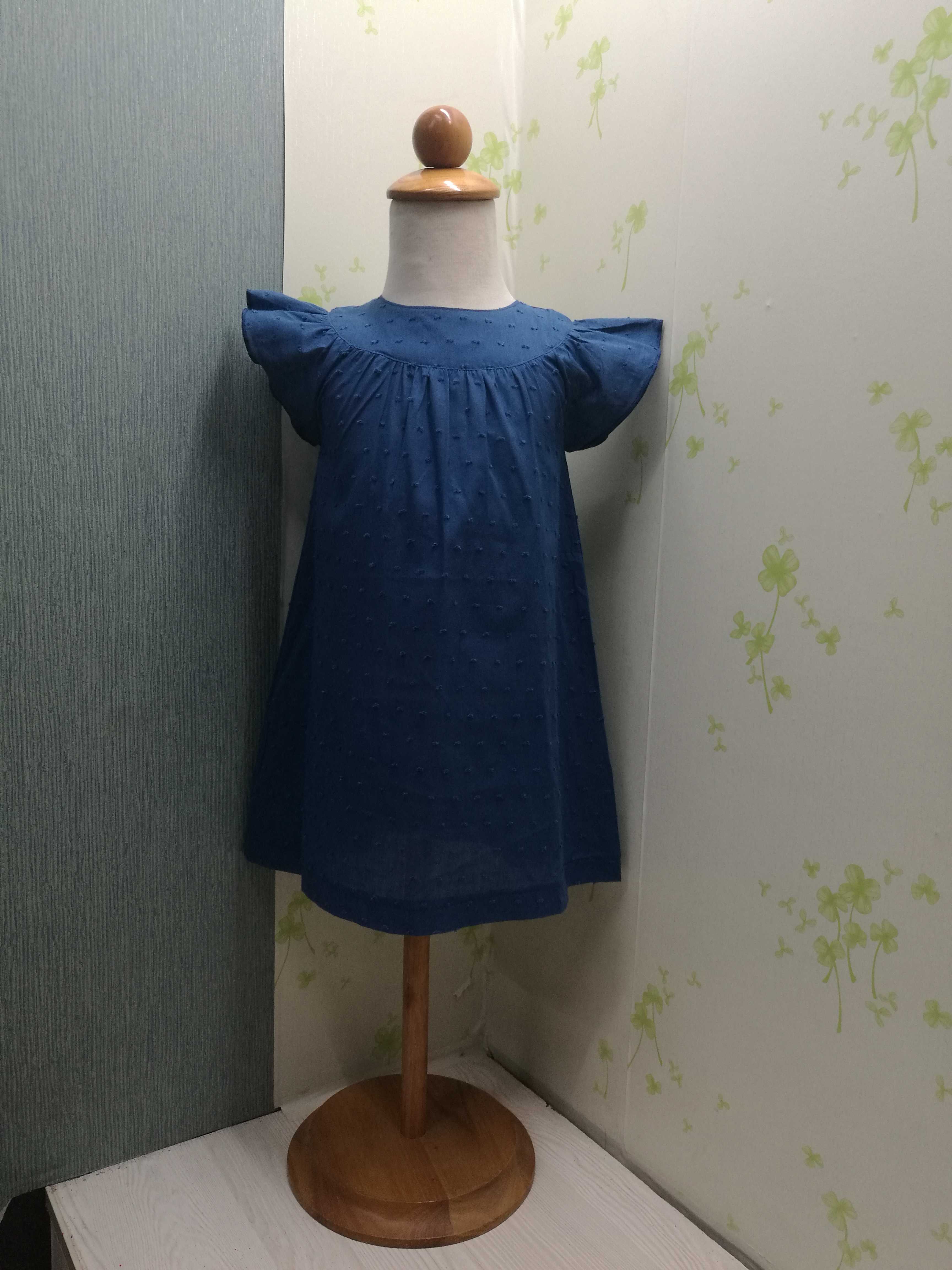 外贸原单儿童纯棉飞袖连衣裙