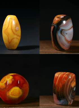 珏艺坊宣化战国红玛瑙精品特色勒子背云桶珠磙子 LDTS-15