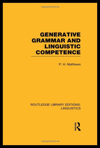 【预售】Generative Grammar and Linguistic Competence (Rle