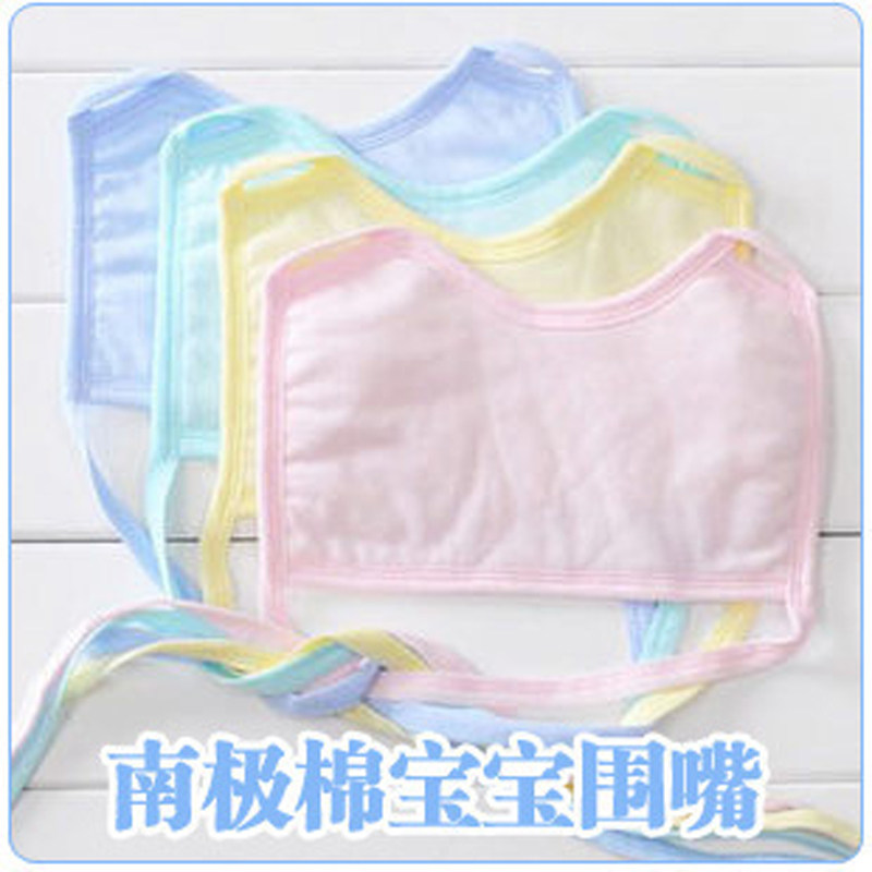 南极棉加厚款宝宝系带口水巾 围嘴 棉质口水巾 宝宝围兜 婴儿围嘴