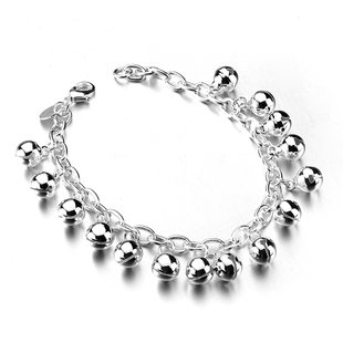 手链带铃铛女生饰品韩版波西米亚镀925银手镯手环民族风复古闺蜜