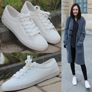 Breathable cloth low white shoes for leisure, Korean style