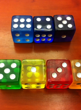 15mm压克力直角骰子15号透明紫色子收藏品装饰品15#方角甩子投子