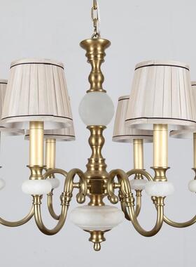 欧式玉石纯铜吊灯原单出口品质卧室客厅书房会议室酒店别墅工程灯