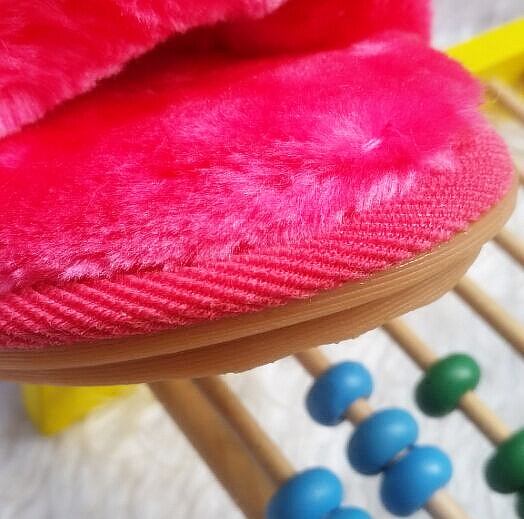 Pantoufles enfants en suède pour hiver - semelle caoutchouc - Ref 1017710 Image 5